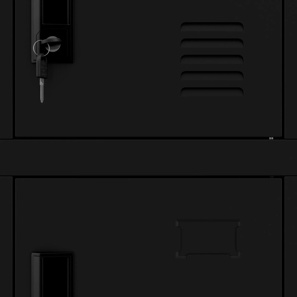 Sociálna skrinka s priehradkami KAROL, 900 x 1850 x 400 mm, čierna