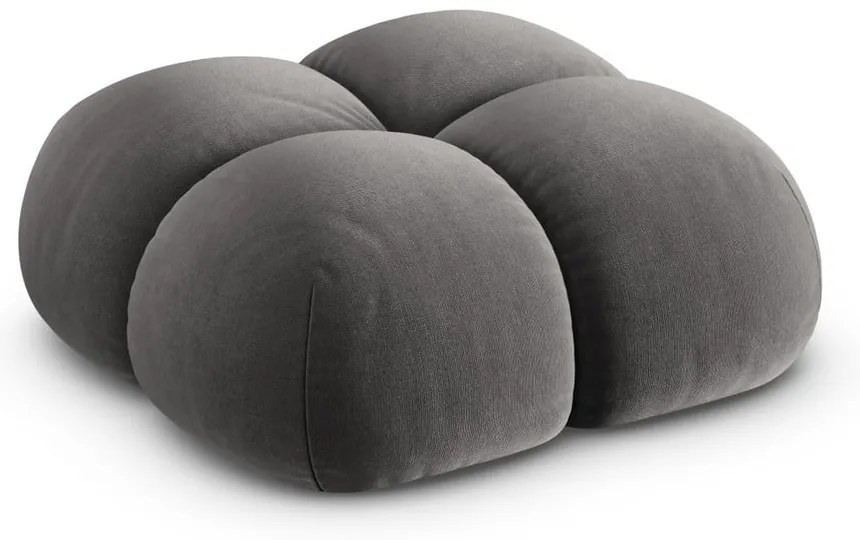 Sivá zamatová podnožka Loretto – Cosmopolitan Design