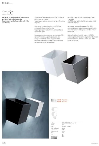 Redo 01-1317 - LED Nástenné svietidlo TOBIKO LED/6W/230V CRI 90 biela