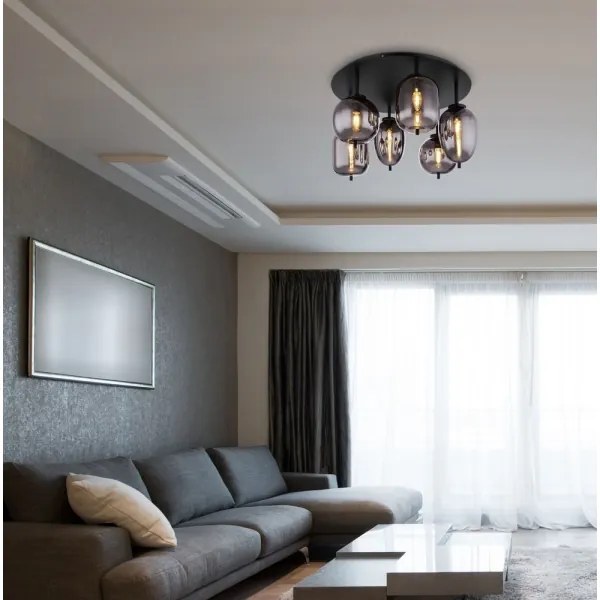 Globo 15345-6D - Prisadený luster BLACKY 6xE14/40W/230V čierna