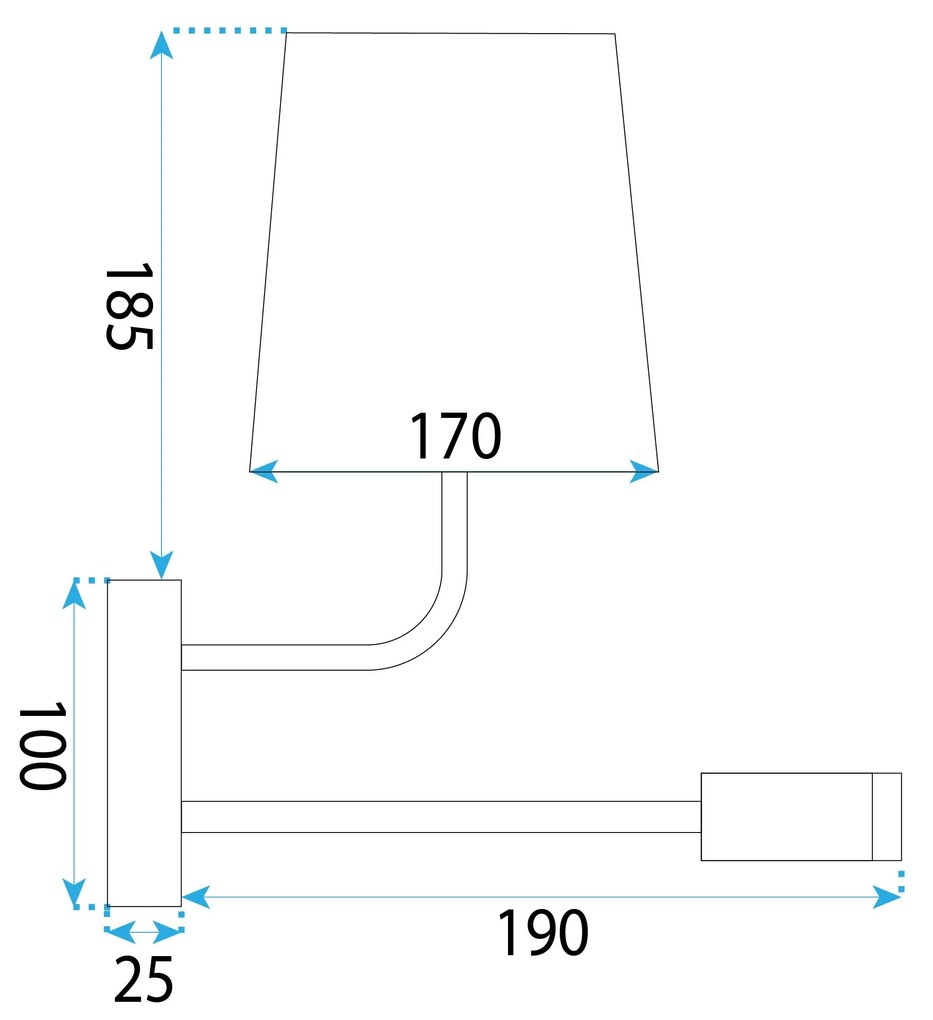 Toolight Toolight, nástenné svietidlo LED 3W+1xE27 APP1610-2W, čierna, OSW-01593