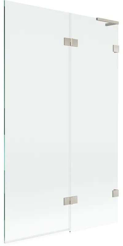 Mexen Lunar L, 2-krídlová vaňová zástena pravá 110 x 150 cm, číre sklo, brúsená oceľ, 897L-110-100-97-00-P