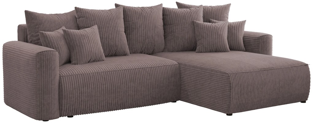 Rohová sedačka Baria (P) (tmavohnedá). Akcia -20%. Vlastná spoľahlivá doprava až k Vám domov. 1133084