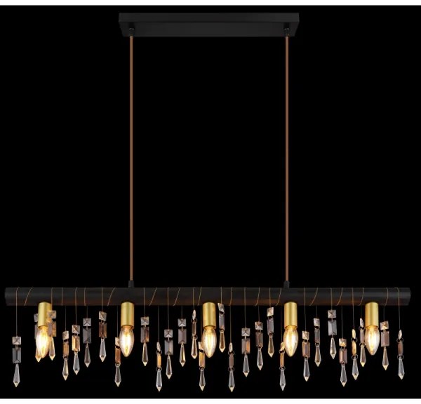 Globo 15532-5HB - Závesný luster na lanku KIRA 5xE14/40W/230V čierny