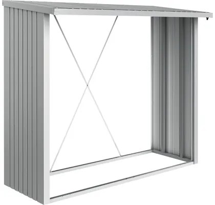 Prístrešok na drevo Biohort Woodstock 230 229x102x199 cm plechový strieborný metalický