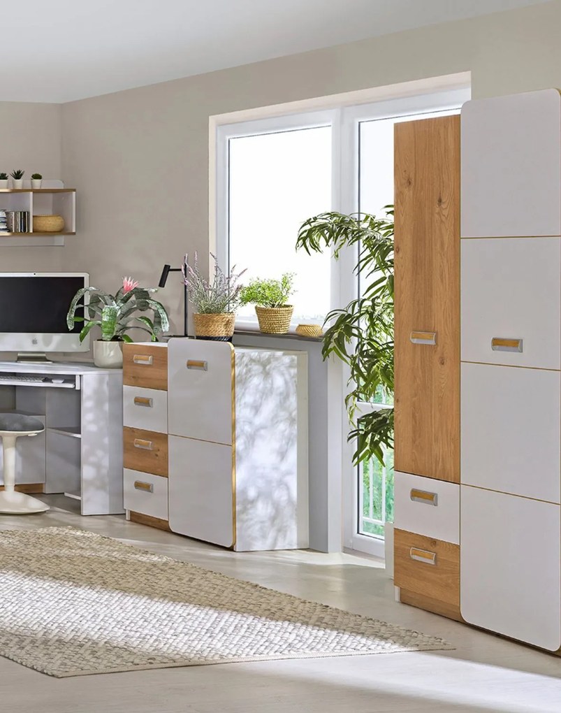 Rohová šatníková skriňa Lorento L14