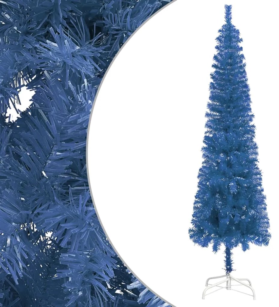 vidaXL Úzky vianočný stromček modrý 240 cm