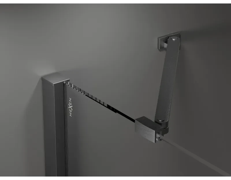 Mexen Velar Duo, posuvné sprchové dvere do otvoru 180 cm, 8mm šedé sklo, grafit brúsený, 871-180-000-42-66