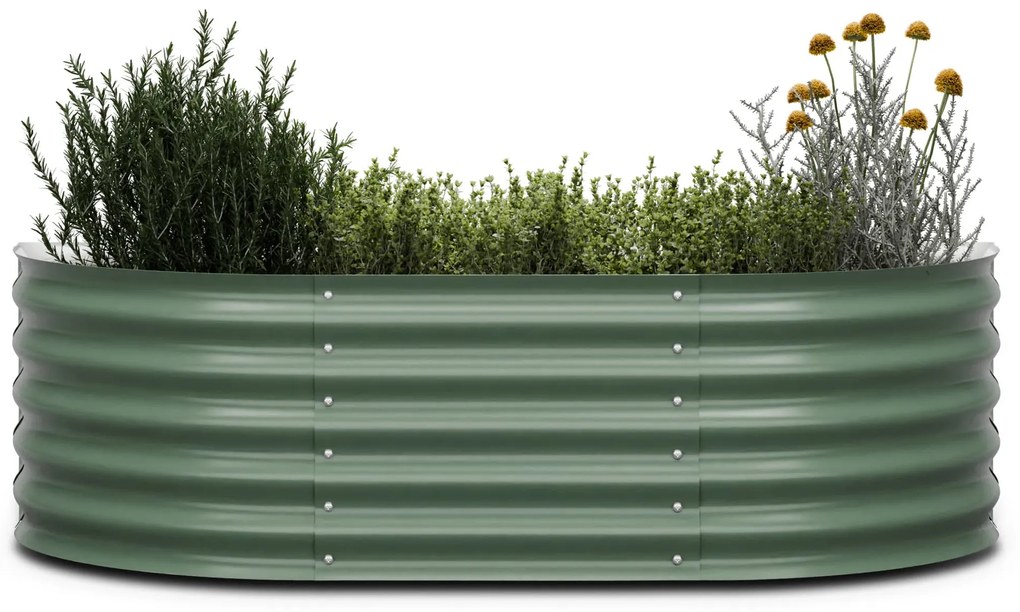 High Grow Extended, vzvýšený záhon, 150 x 43 x 60 cm, z vlnitého oceľového plechu, jednoduchá montáž, odolný voči hrdzi a mrazu