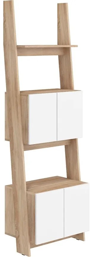 Regál Rack 60-2D sonoma/Biely lesk