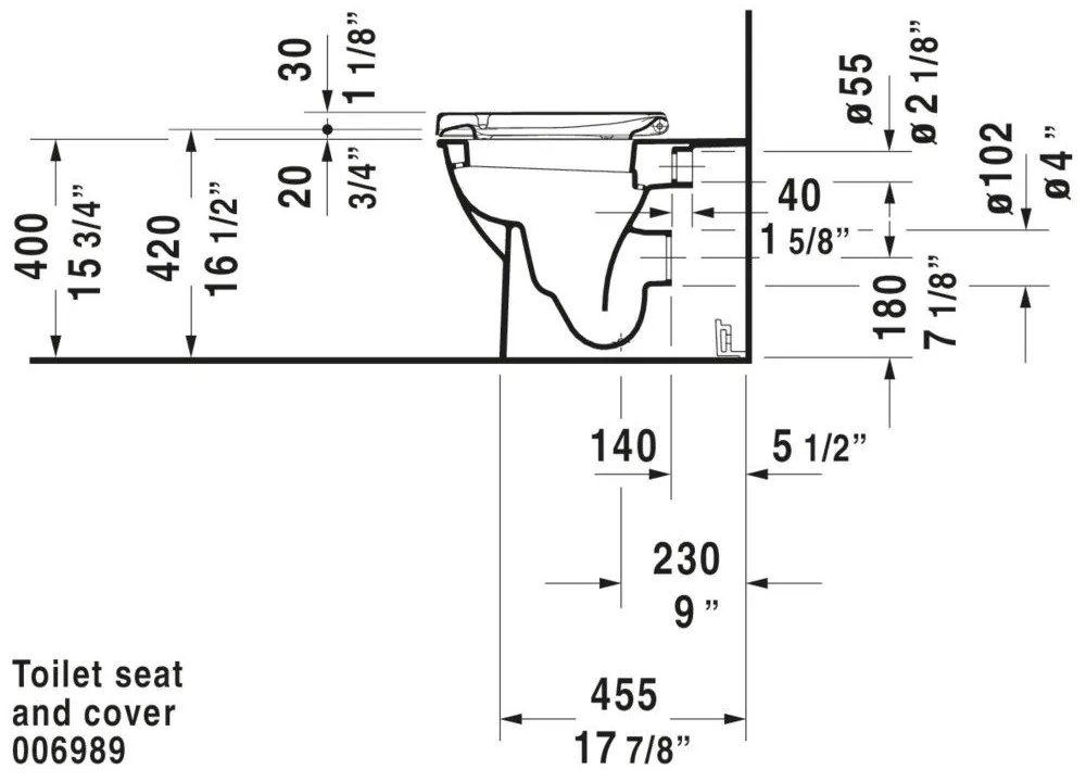 DURAVIT Darling New samostatne stojace WC kapotované s hlbokým splachovaním, 370 x 570 x 400 mm, biela, s povrchom HygieneGlaze, 2139092000