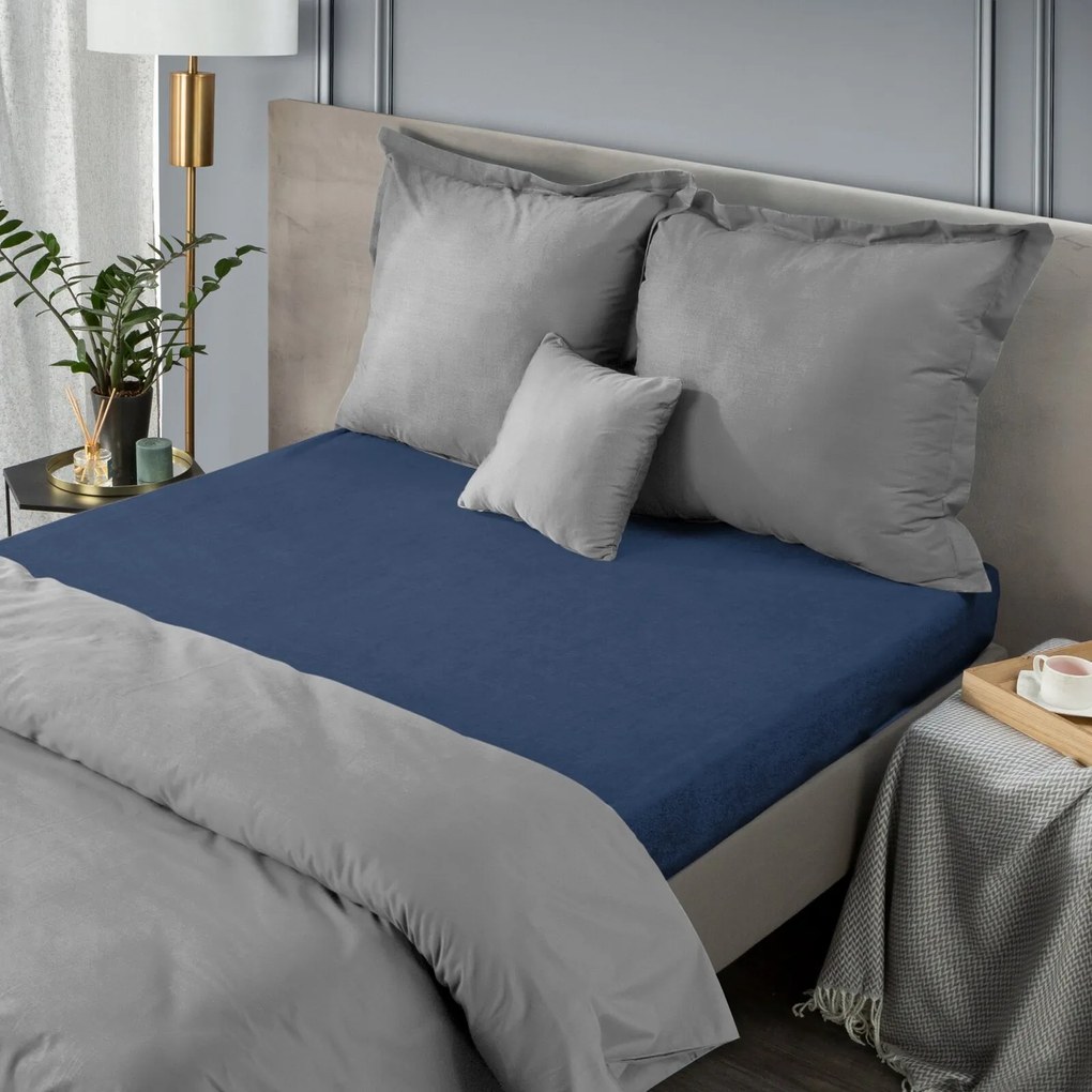 FROTÉ PRESTIERADLO 180X200 CM, VÝŠKA 20 CM TMAVOMODRÉ