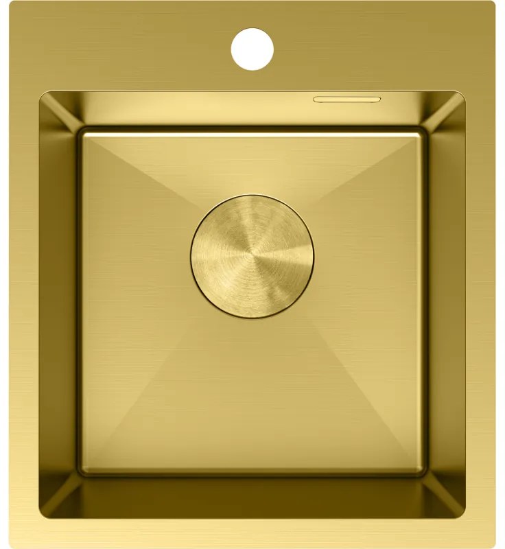Mexen Solix, 1-komorový nerezový drez 400 x 450 mm, brúsená zlatá, 6401401000-55