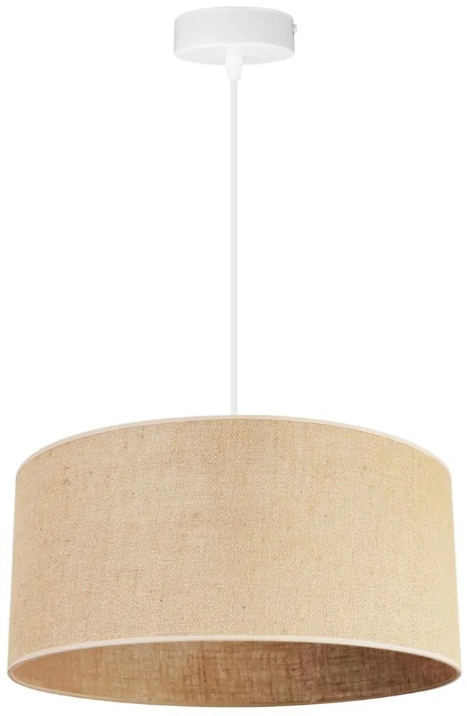 Závesné svietidlo Juta, 1x jutové tienidlo, (výber z 2 farieb konštrukcie), (fi 40cm, v 20cm)