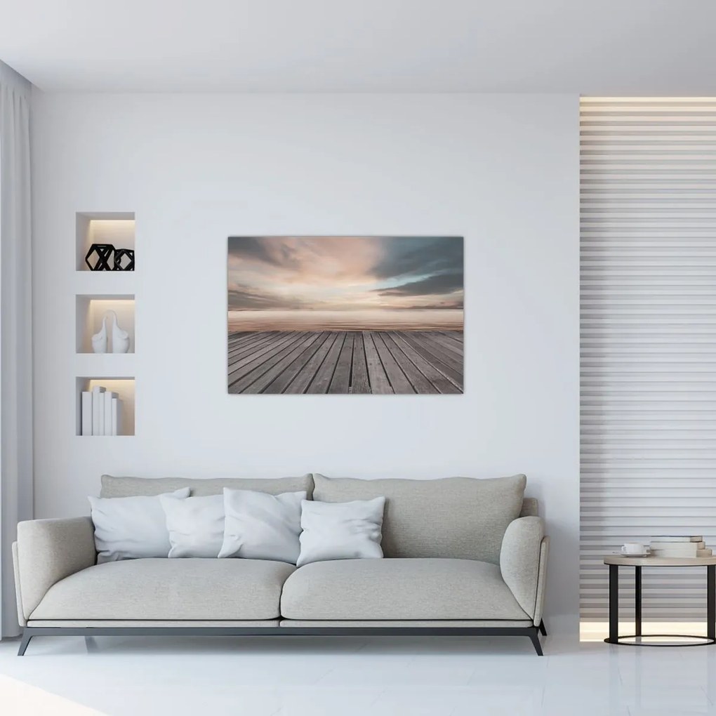 Obraz - Mólo pri západe slnka (90x60 cm)