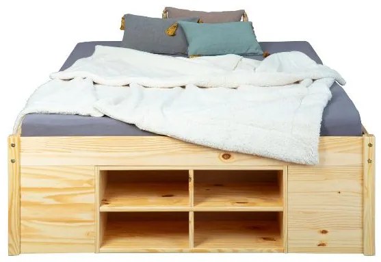 Inter Link Funkčná posteľ s 2 integrovanými nočnými stolíkmi (Claas – prírodná, 160 x 200 cm)  (100180021)