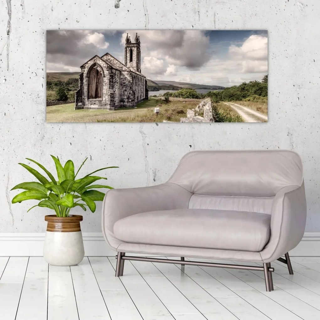 Obraz - Írsky kostol (120x50 cm)