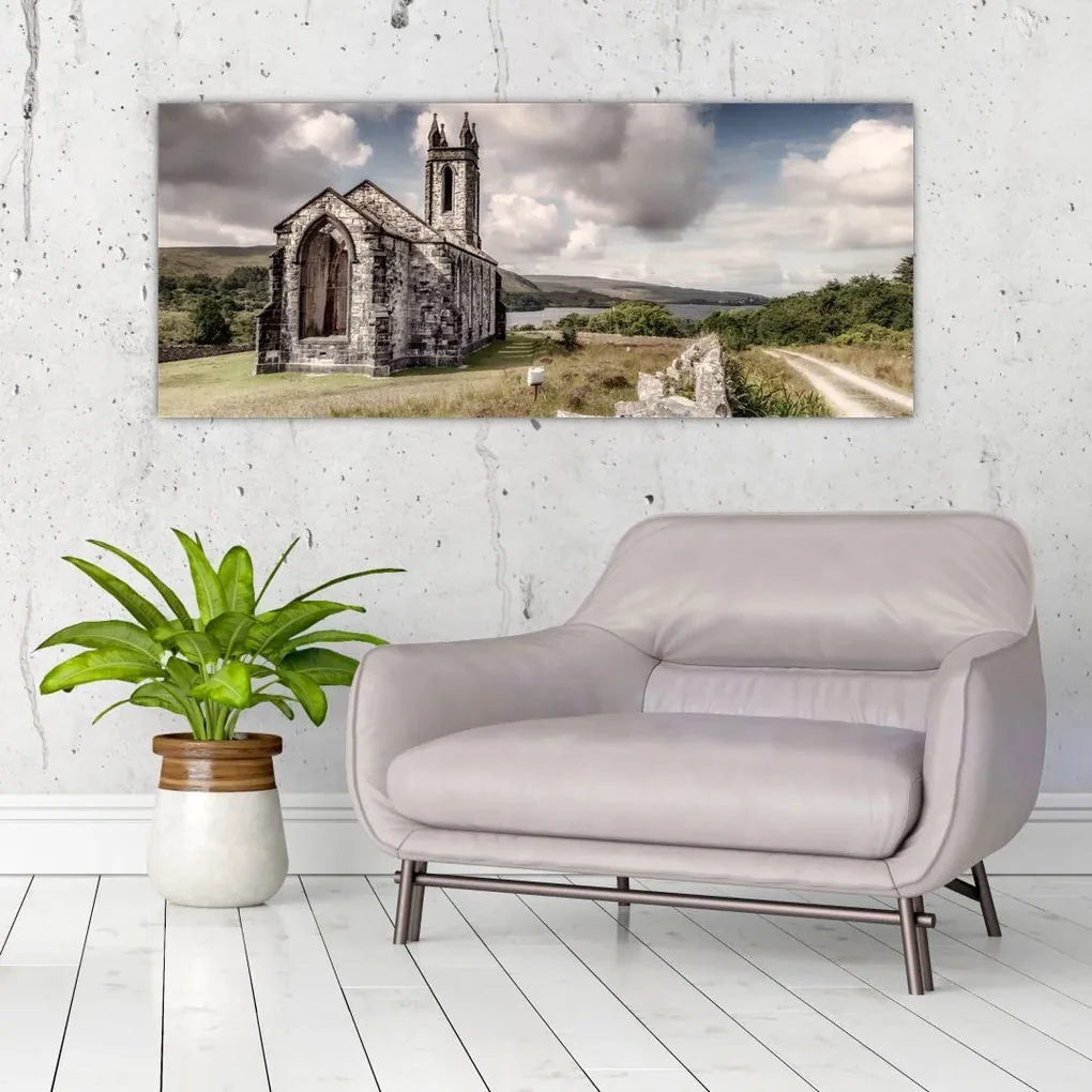 Obraz - Írsky kostol (120x50 cm)