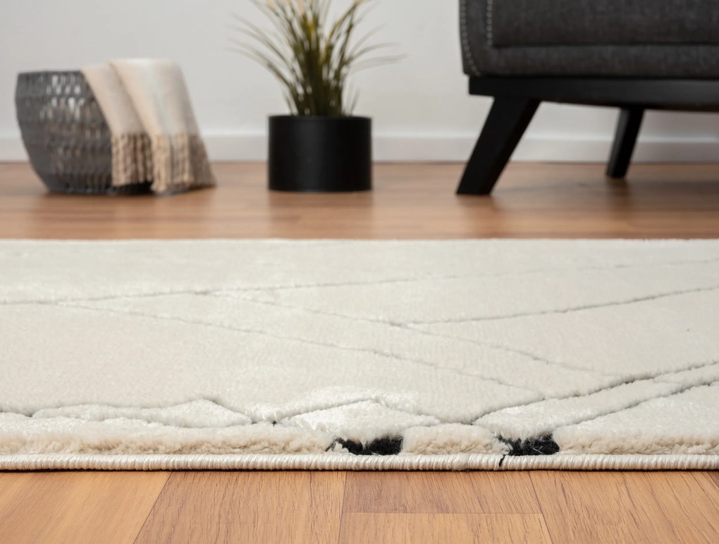 Behúň Moroccan Magic CA40047 weiß, 80x250, čiernobiela, obývacia izba, My Flair