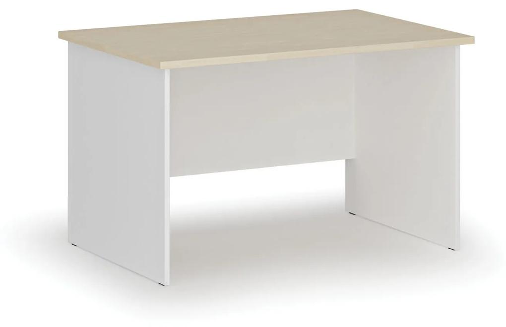 Kancelársky písací stôl rovný PRIMO WHITE, 1200 x 800 mm, biela/čerešňa