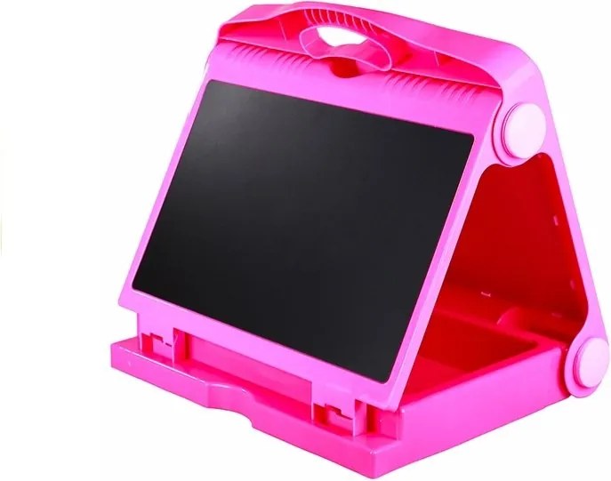 LEAN Toys Obojstranná tabuľa 2v1 na kriedu a fixky so šablónami
