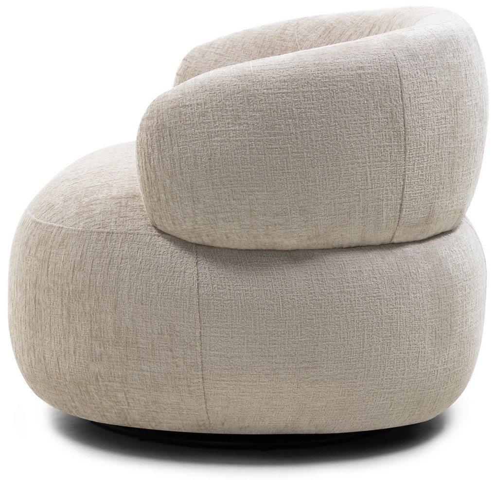 Otočné designové křeslo Rumble světle béžové