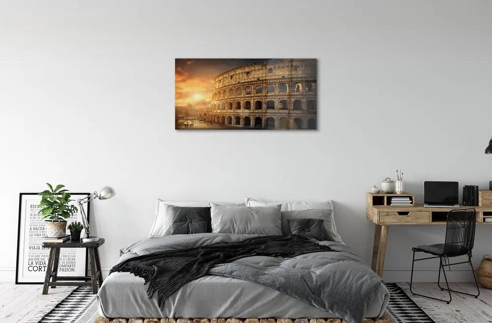 Sklenený obraz Rome Colosseum pri západe slnka 125x50 cm