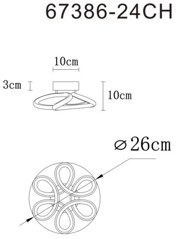 Globo 67386-24CH - LED stropné svietidlo MELISAND 24W/230V pr. 26 cm zlatá