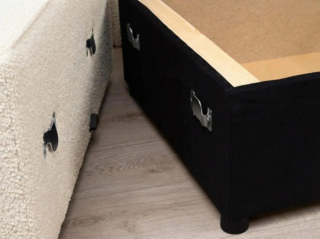 Rozkladacia obojstranná sedacia súprava do L SMART BOUCLE 232x143 cm, sivo-hnedá