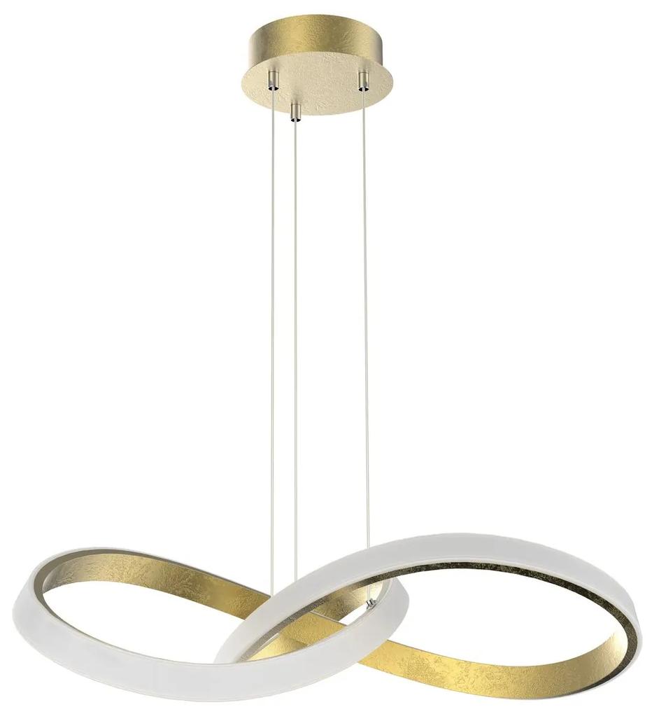 CLX Závesné moderné LED osvetlenie MERANO, 34W, denná biela, zlaté