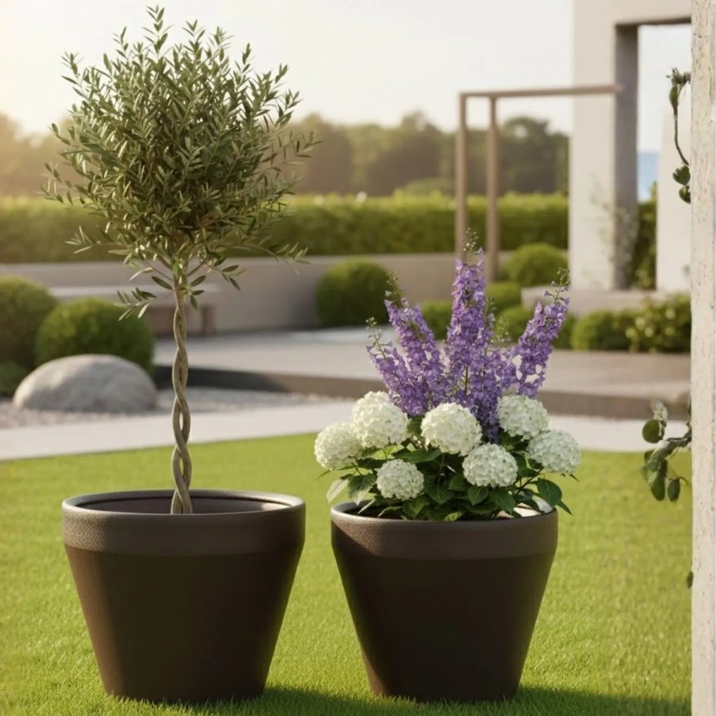 Květináč Purea 56,6x61x3 cm mokka hnědý