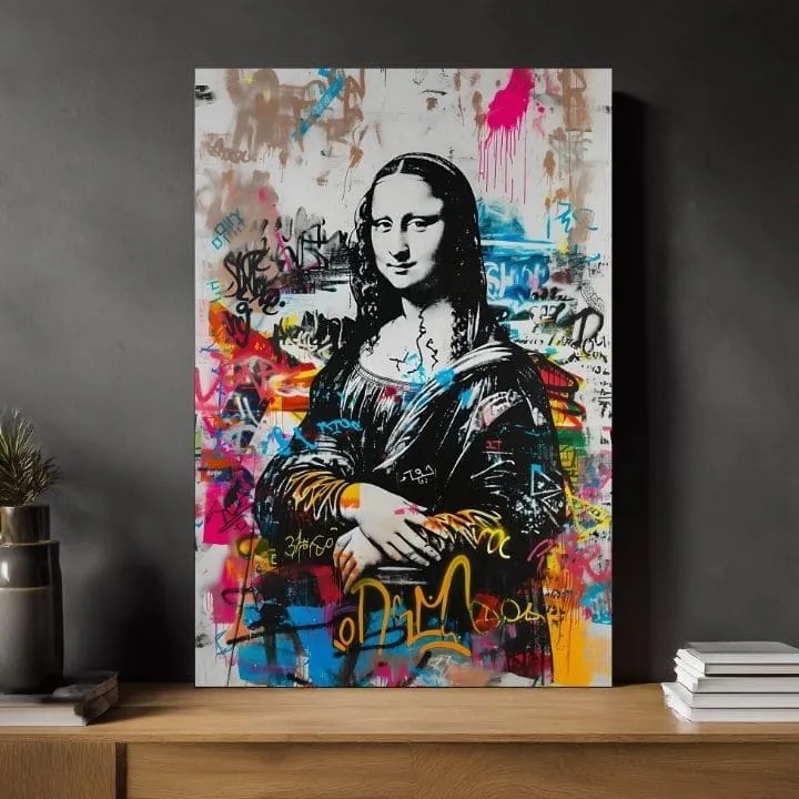 Obraz Graffiti Mona na plátne | Maľovaná štruktúra