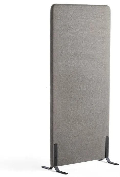 Paraván ZONE, 1700x800x46 mm, látka Rivet, čierne nožičky, striebornošedá