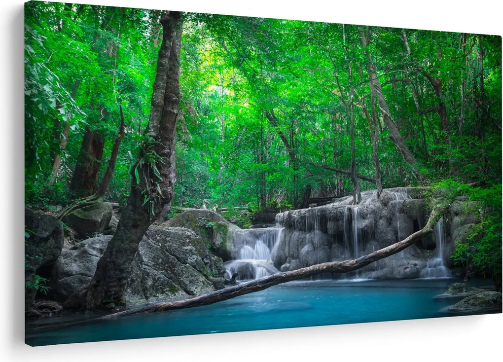 Obraz - Vodopád Erawan, Kanchanaburi, Thajsko (90x60 cm)