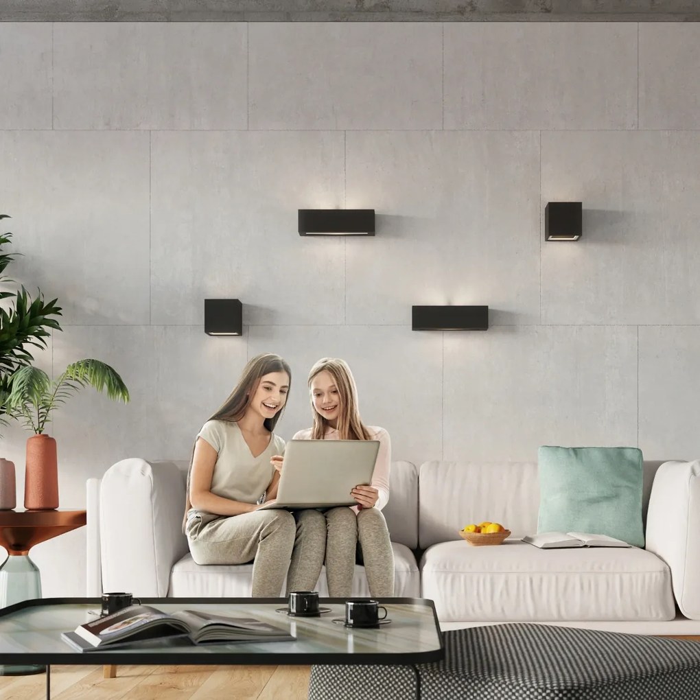 Nástenné svietidlo Leo, 1x čierne keramické tienidlo