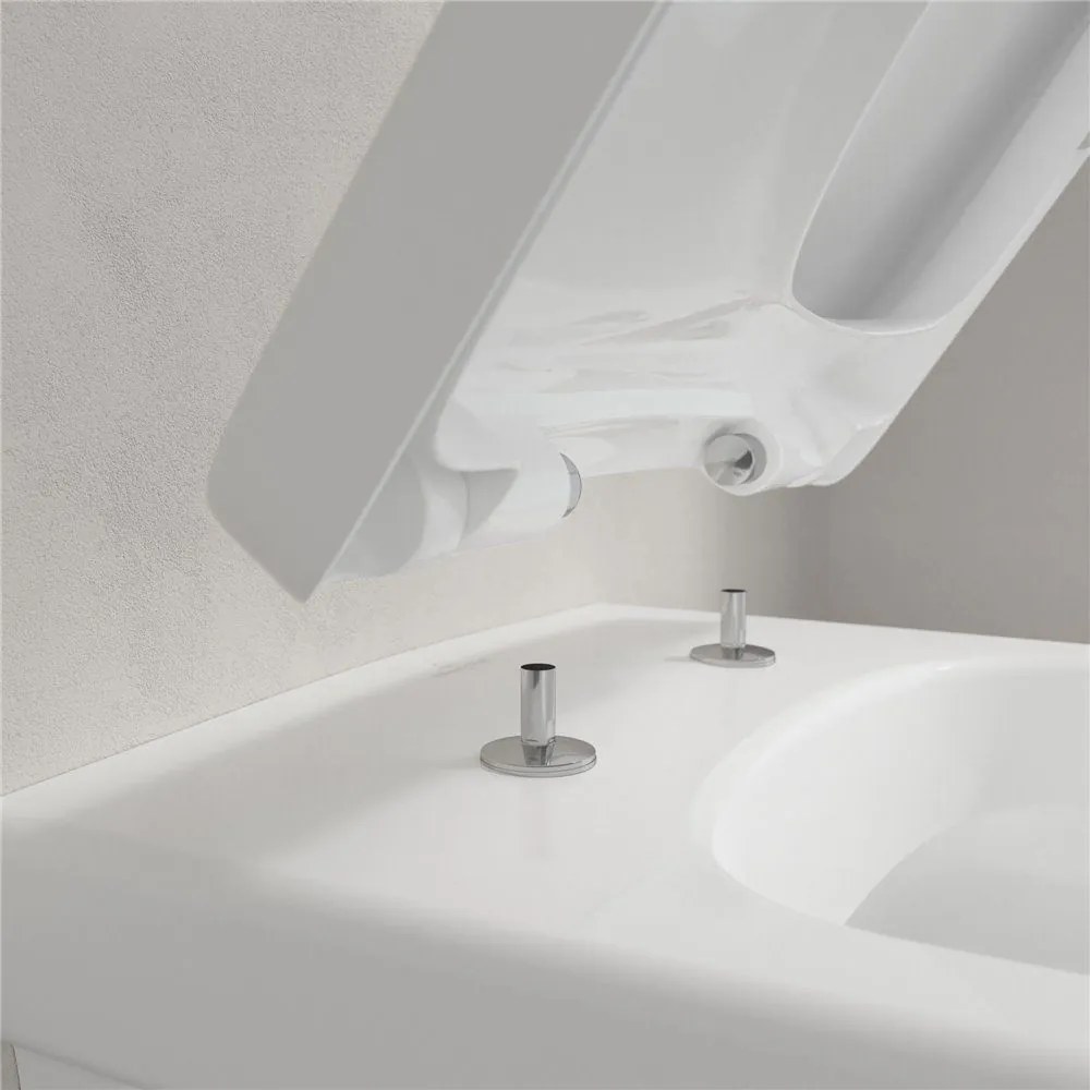 VILLEROY &amp; BOCH Architectura WC sedátko s poklopom (hranatý dizajn), s funkciou QuickRelease a Softclosing, biela alpská, 9M58S101