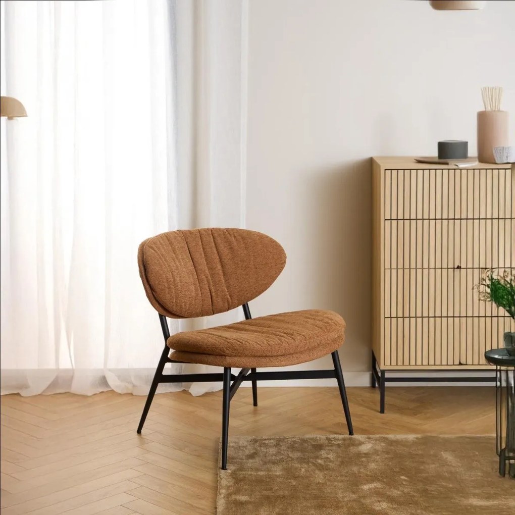 Dizajnové kreslo Burma relaxačné terakota/čierne