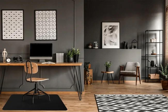 Podložka pod stoličku 120x90 cm čierna