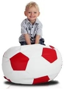 Sedací vak malá bielo červená futbalová lopta