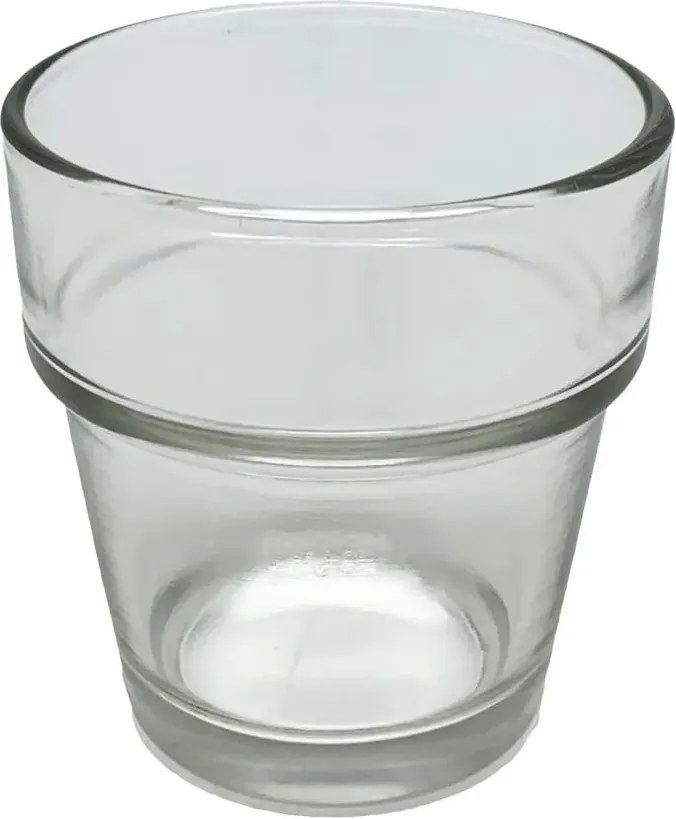Transparentný sklenený svietnik na čajovú sviečku - Ø 7*7 cm