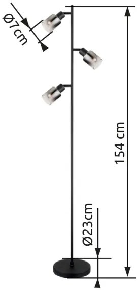 Globo 54308S - Stojacia lampa HUBERTUS 3xE14/40W/230V