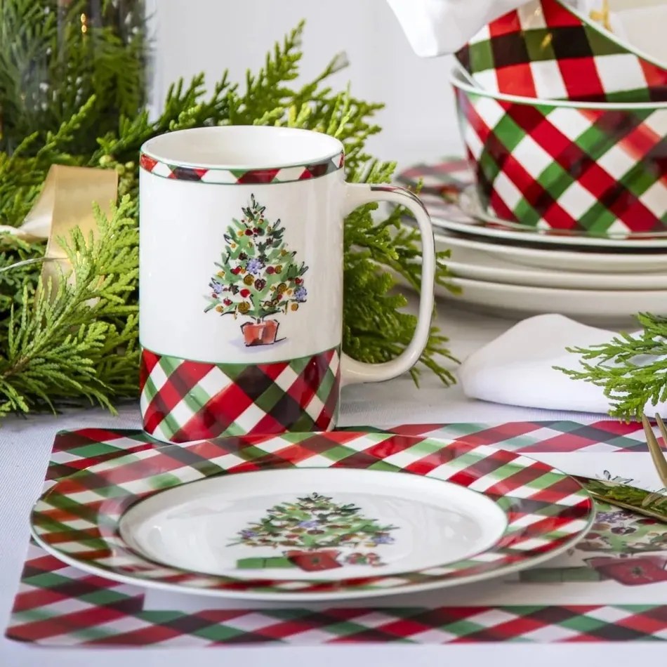Altom Porcelánový hrnček Classic Christmas tree, 380 ml