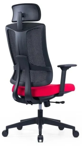 Kancelárska ergonomická stolička SLIDE — látka, sieť, viac farieb Červená