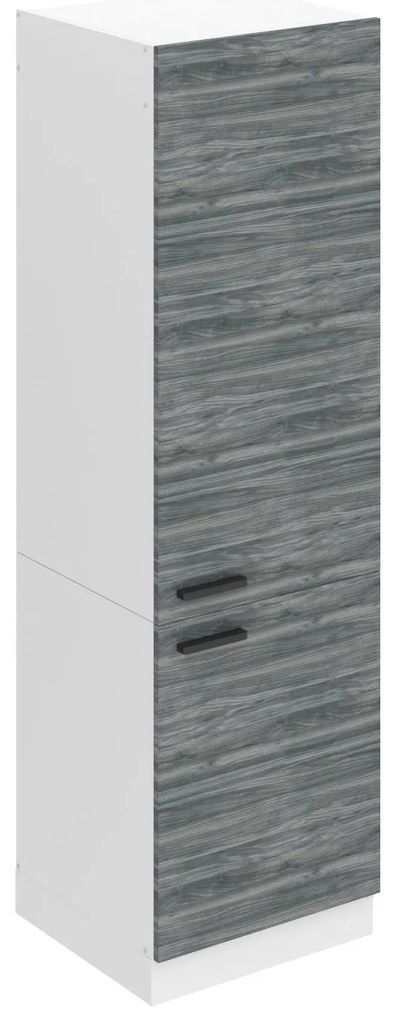 Vysoká kuchynská skrinka Belini Premium Full Version pre vstavanú chladničku 60 cm šedý antracit Glamour Wood