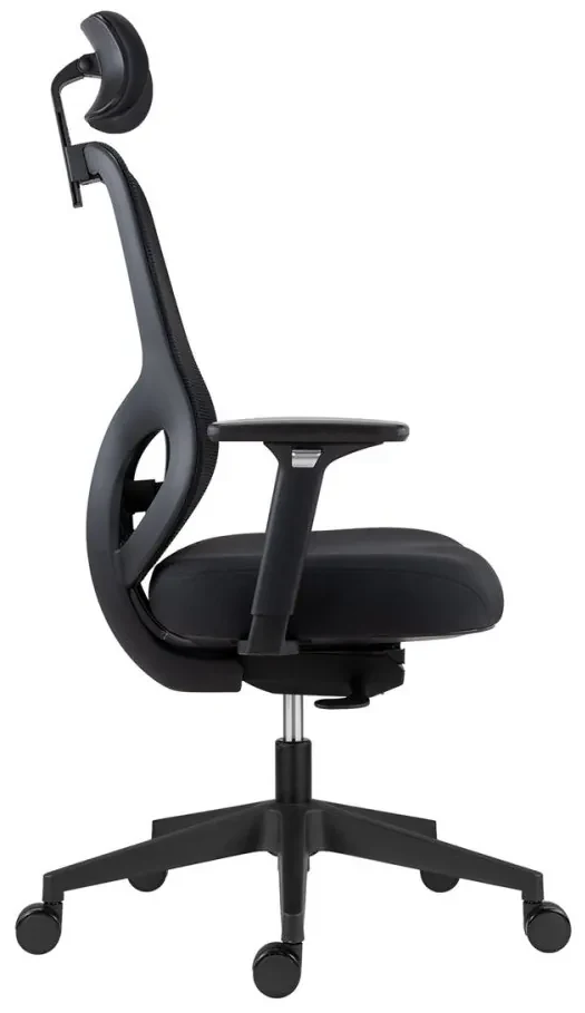 Kancelárska ergonomická stolička ATOMIC — sieť / látka, čierna, nosnosť 130 kg