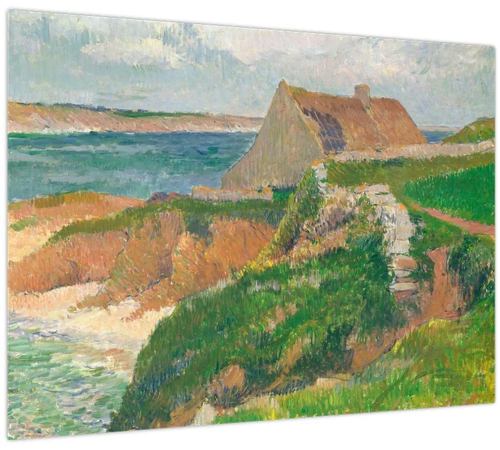 Sklenený obraz - Henri Moret, The Island of Raguenez, Brittany, reprodukcia (70x50 cm)