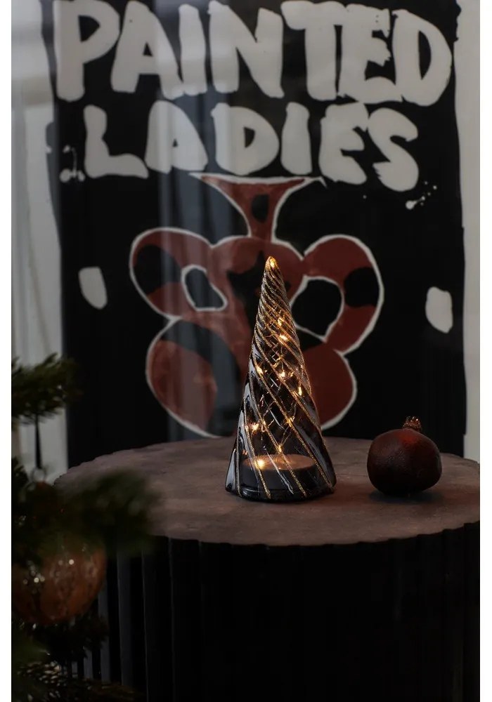 Čierna svetelná dekorácia na baterky ø 9,5 cm Vilma Tree – Sirius