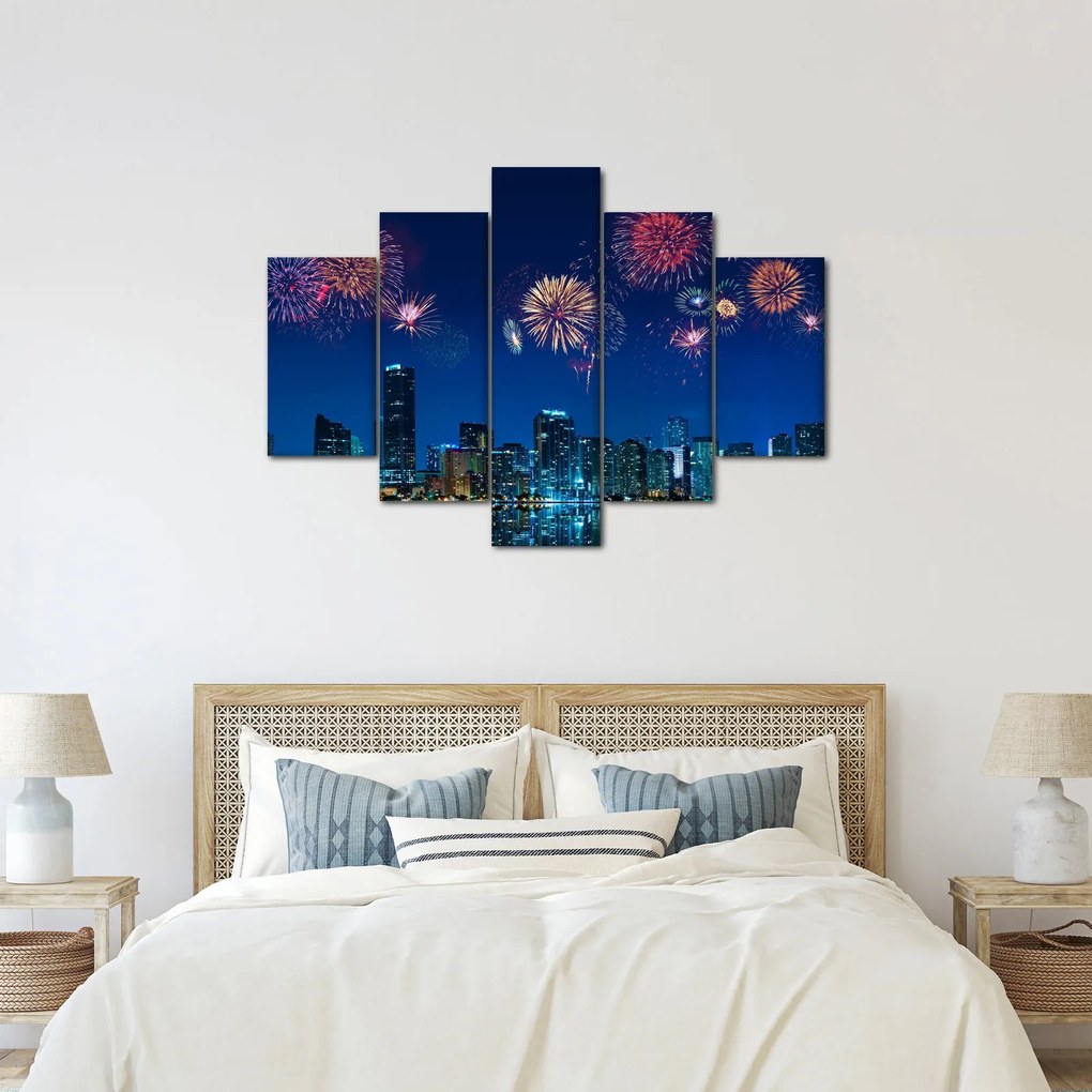 Obraz - Ohňostroj v Miami (150x105 cm)