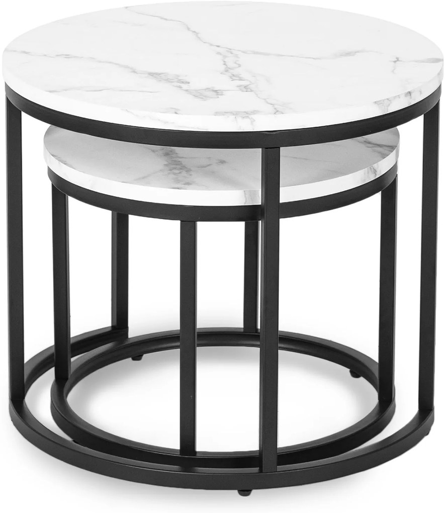 PROXIMA.store - Set dizajnových stolíkov DAFNE FARBA: čierny mramor, FARBA NÔH: čierna