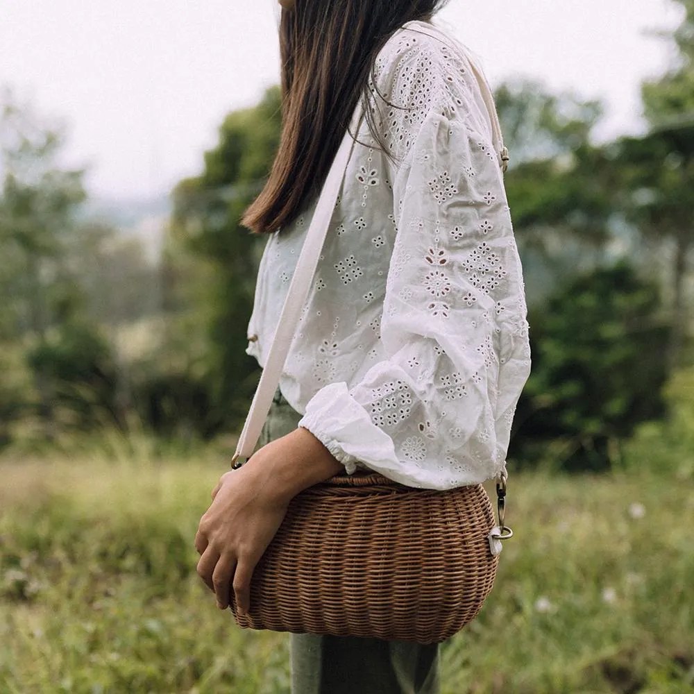 Ratanový košík Mamachari přírodní